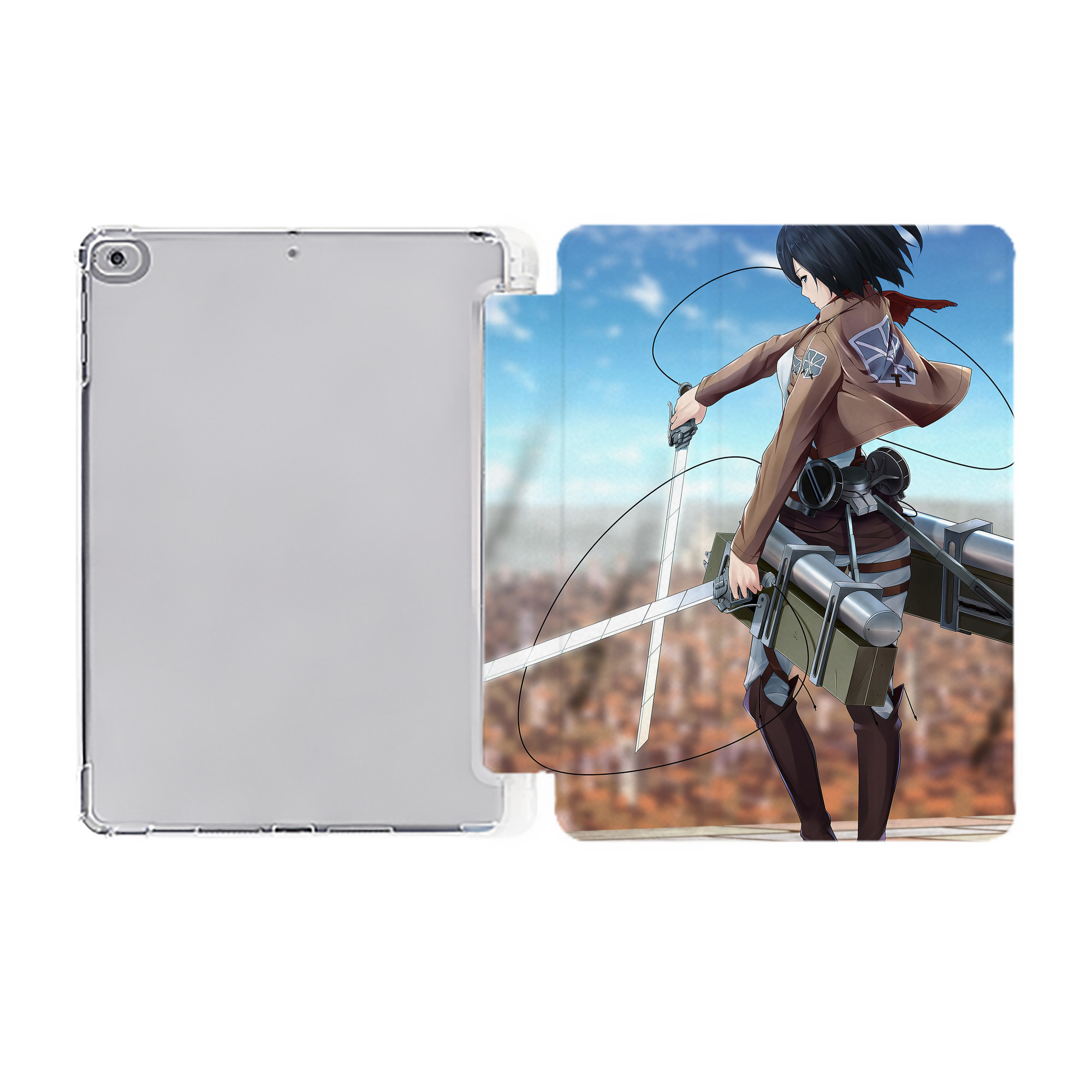 （画像用） 進撃の巨人 Attack on Titan IPad ケース ペン収納付き 三つ折りスタンド PUレザー×シリコン 対応機種9.5/10.5/10.9インチ